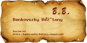 Benkovszky Bátony névjegykártya